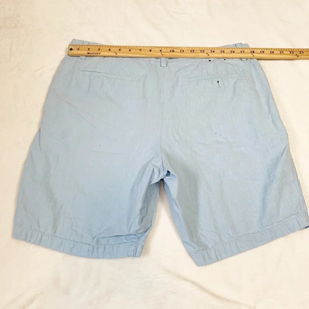 Banana Republic Aiden Short Mens 36 Light‎ Blue Cotton Linen Blend Casual Summer